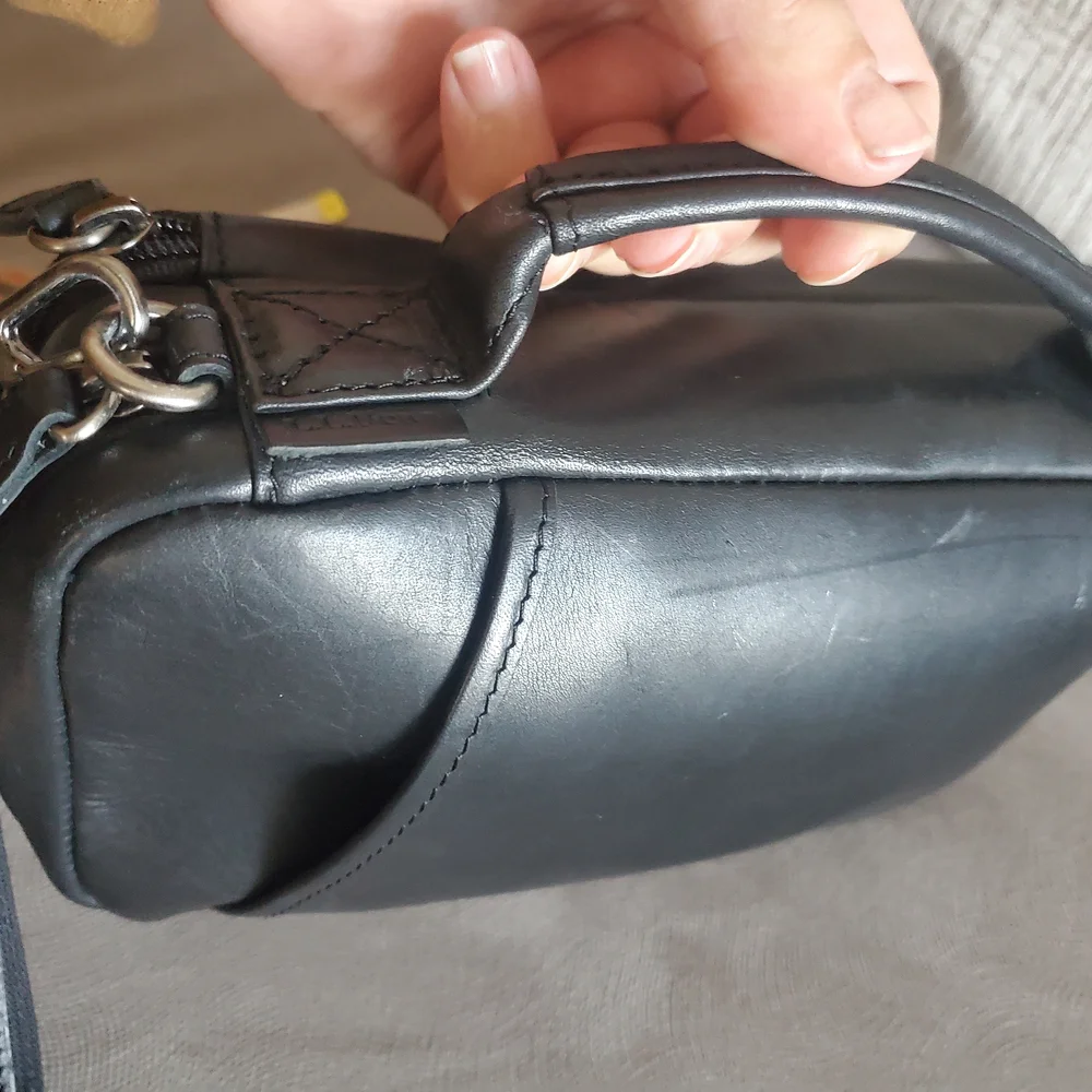 L.L. Bean Vintage Black Leather Planer, Wallet Organizer Bag Mens